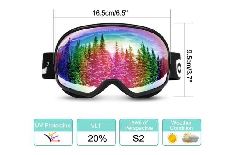 équipement Snowboard Certifié Kit Casque Lunettes Ski Odoland - Protection UV400 Certifié - Snowboard Sports Hiver Homme Femme Lunettes Ski Anti-buée